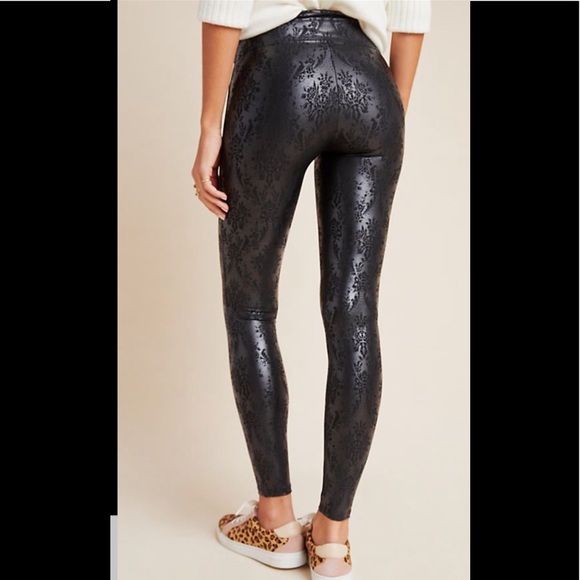 NWT Spanx brocade faux leather leggings - Picture 2 of 4